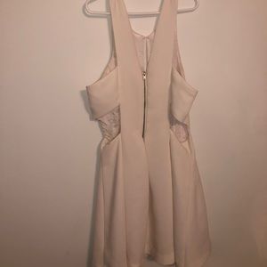 white dress with side cutouts